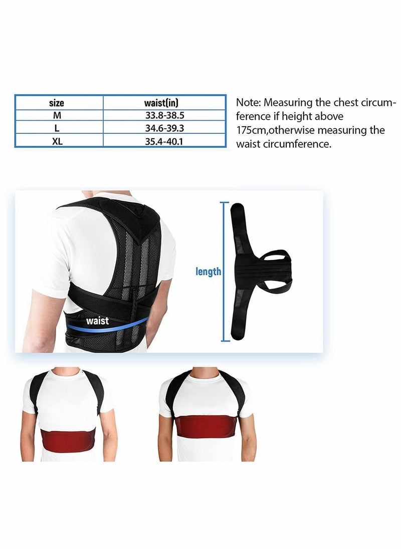 Posture Corrector for Men Women, Back Correction Waistcoat Therapy, Adjustable and Comfortable Scoliosis Back Humpback Correction Belt, Relieving Pain from Neck/Back/Shoulder, Humpback Correction (L)