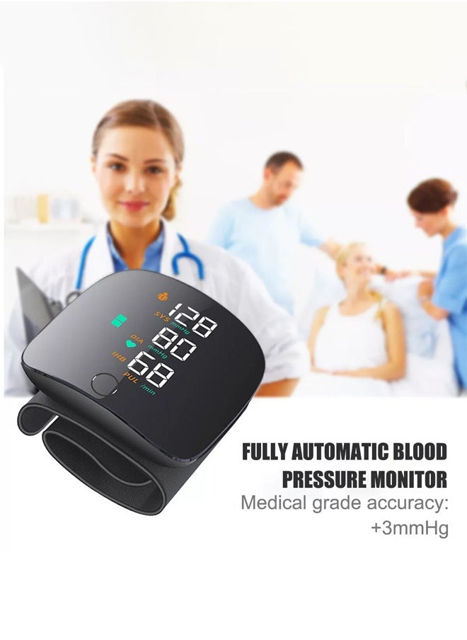 Wrist Blood Pressure Monitor Rechargeable Home Electronic Blood Pressure Monitor Fully Automatic Voice Broadcast Touch Screen Medical Blood Pressure Machine