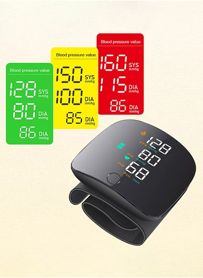 Wrist Blood Pressure Monitor Rechargeable Home Electronic Blood Pressure Monitor Fully Automatic Voice Broadcast Touch Screen Medical Blood Pressure Machine