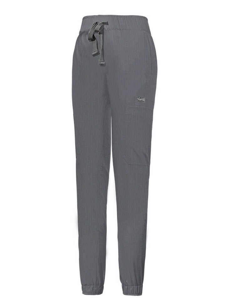 Medical Uniform Scrubs Pants Unisex Elastic Waist Jogger Pants Workwear Grey