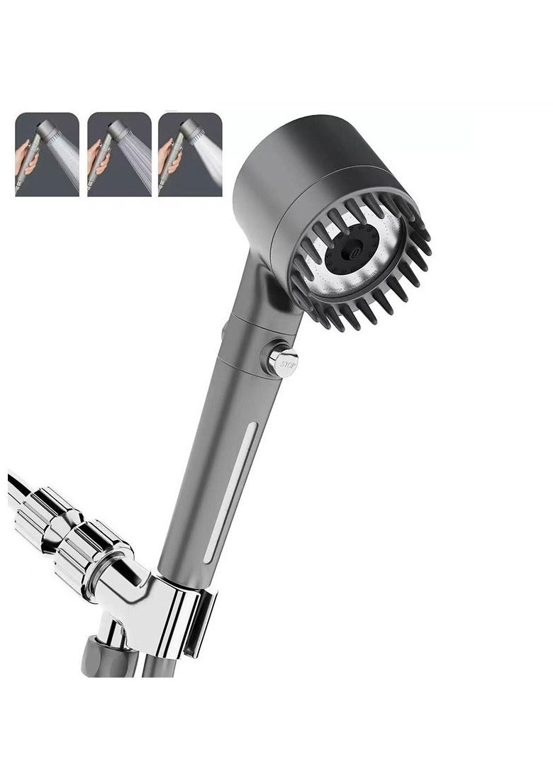 Filtered Shower Head - Universal Connection, Three-Speed Adjustment, One-Touch Water Stop - Ideal for Bathroom Accessories with Handheld Spray Combo