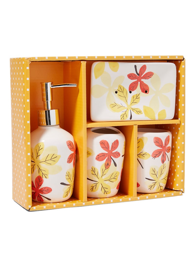 4- Pieces Bath Set Multicolour 10x8.5cm