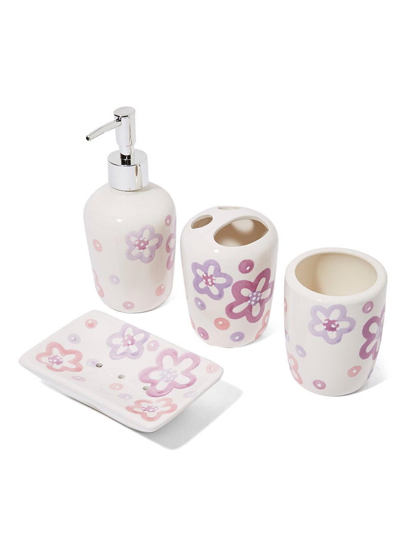 4-Piece Bath Set Multicolour 10x8.5centimeter