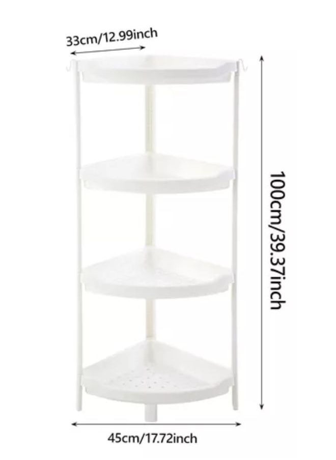 Corner Shelf Bathroom Storage Organizer 4-Tier Toilet Storage Rack Easy To Assemble Toilet Bathroom Shelves