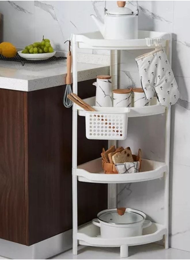 Corner Shelf Bathroom Storage Organizer 4-Tier Toilet Storage Rack Easy To Assemble Toilet Bathroom Shelves