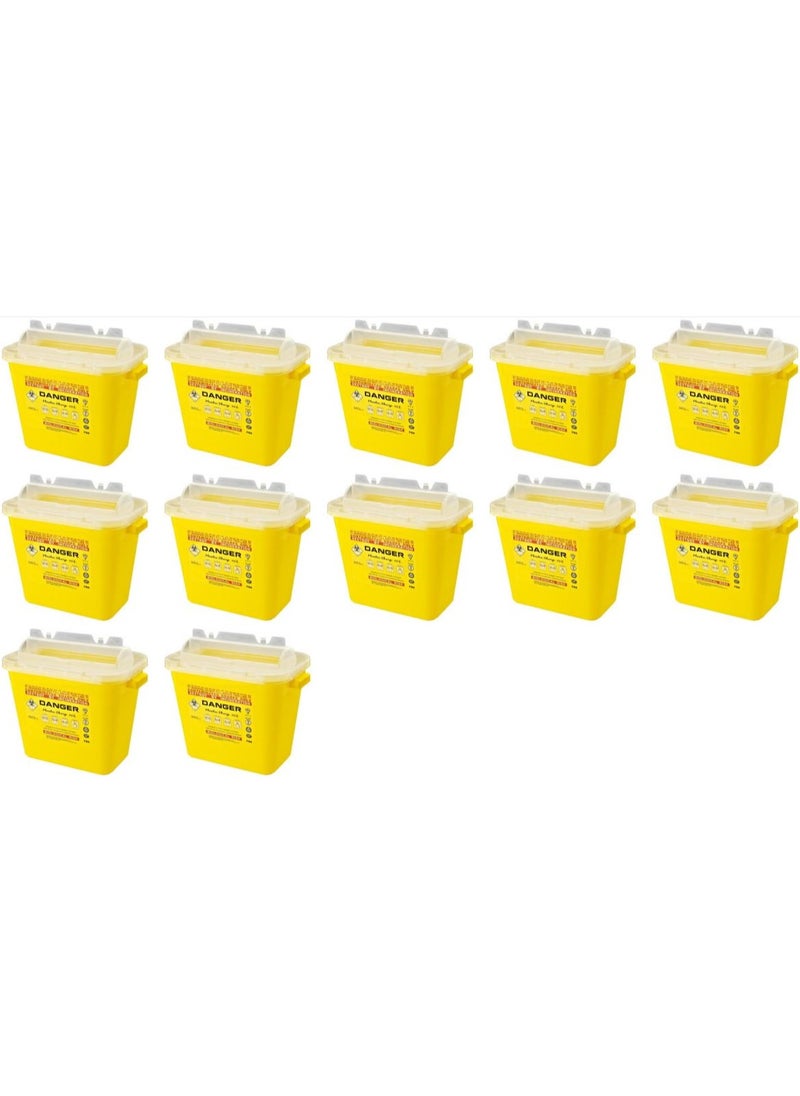 12-Pieces/ 1-Carton Sharp Container, 10 Liter Capacity, Yellow (BM-020)