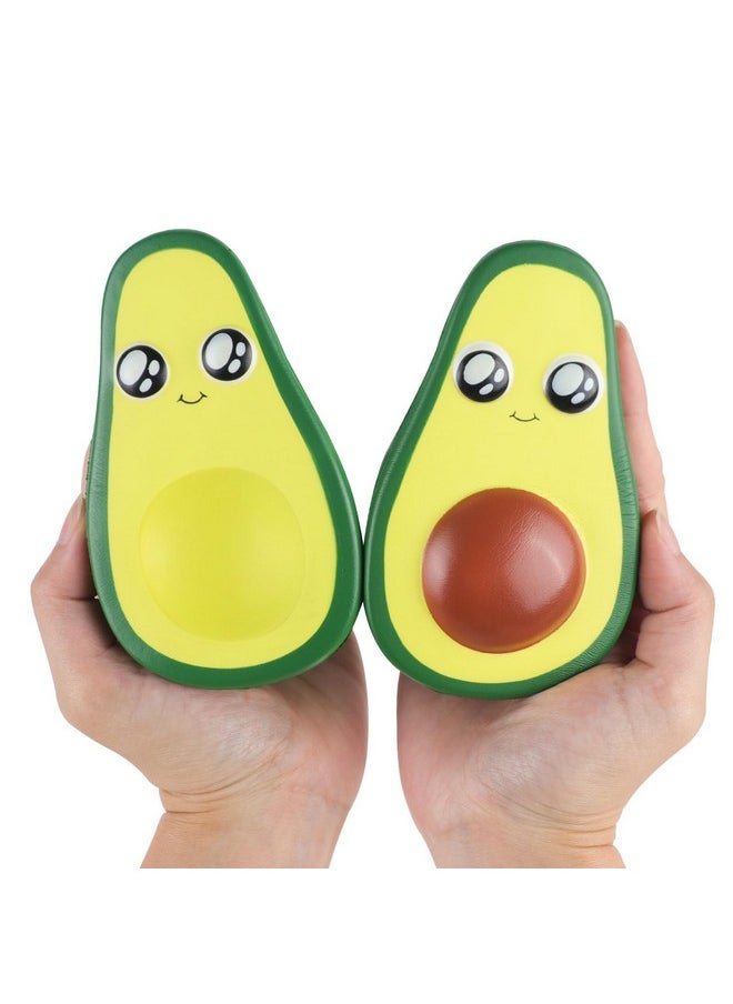 2Pcs 4.8 Inches Squishies Avocado Slow Rising Squeeze Toys Kawaii Scented Squishies Fruit Toys Stress Relief For Kids,Party Favors,Birthday & Christmas