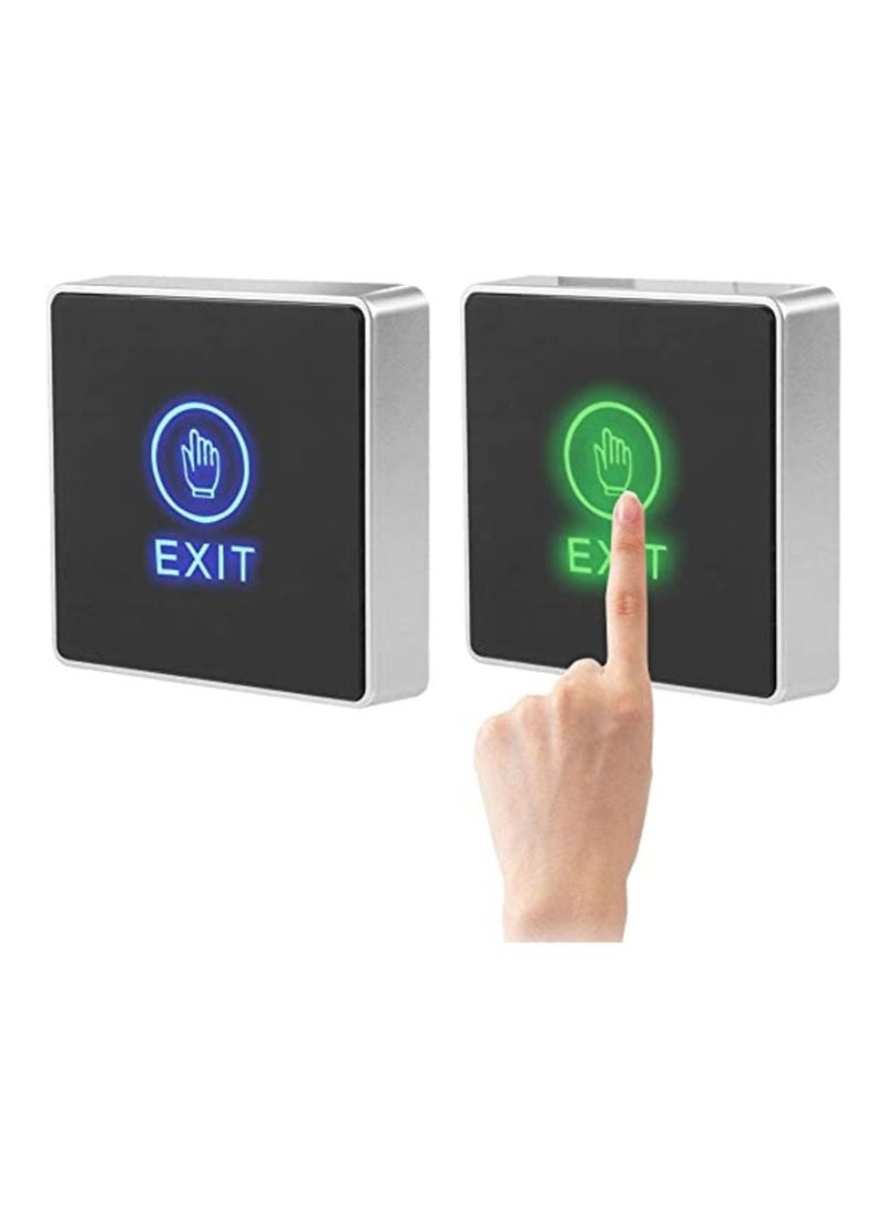 Door Touch Exit Release Unlock Button Switch Panel LED Light for Door Access Control System with blue indicator light,NO/COM output contact