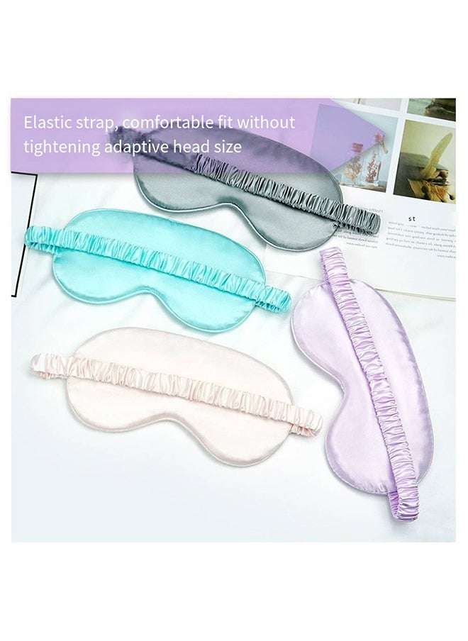Sleep Mask, Silk Eye Mask for Sleeping Women/Men/Girls, Both Sides 100% Pure Mulberry Silk Blackout Anti-Allergy Blindfold with Elastic Strap for Full Night's Sleep, Travel and Nap (Pink)