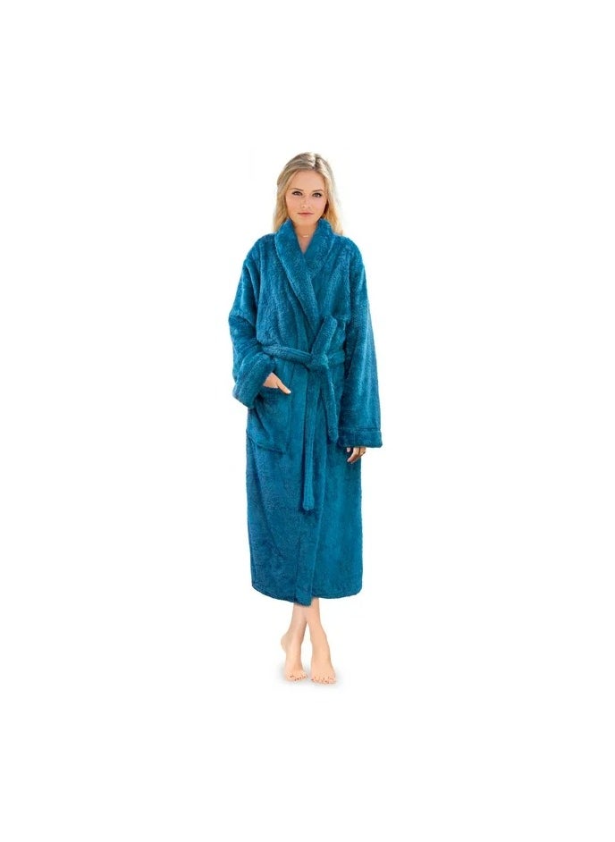 Cotton Plain Bathrobe Light blue