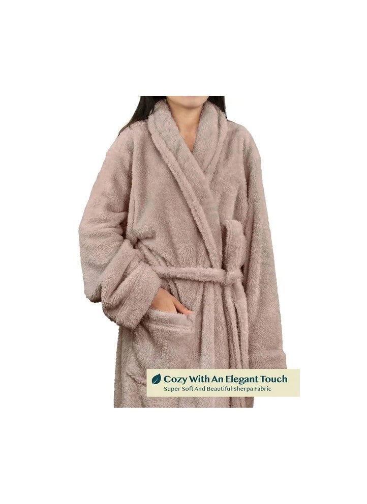 Cotton Plain Bathrobe Beige