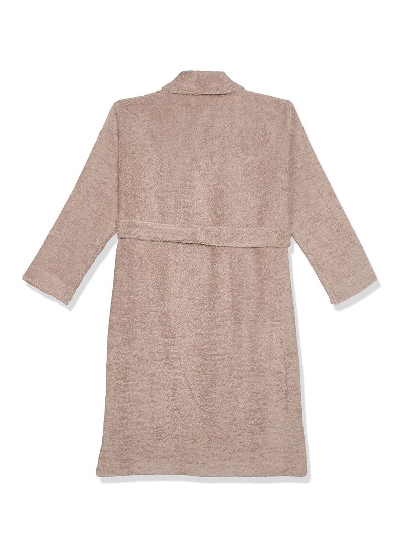 Cotton Plain Bathrobe Beige