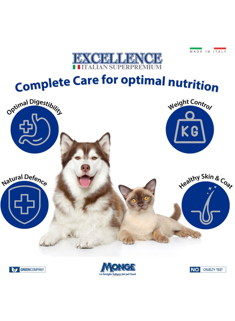 Special Dog Excellence by Monge, Senior Light Dog Wet Food with Chicken & Turkey, Super Premium Complementary Wet Dog Food, Patè in Alutray - Pack of 24x150g