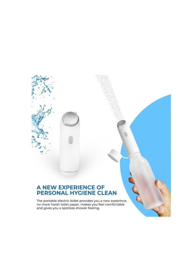 Portable Electric bidet with 4 spray modes - perfect for camping,desert trips, airplanes, trains, holiday - USB Rechargeable