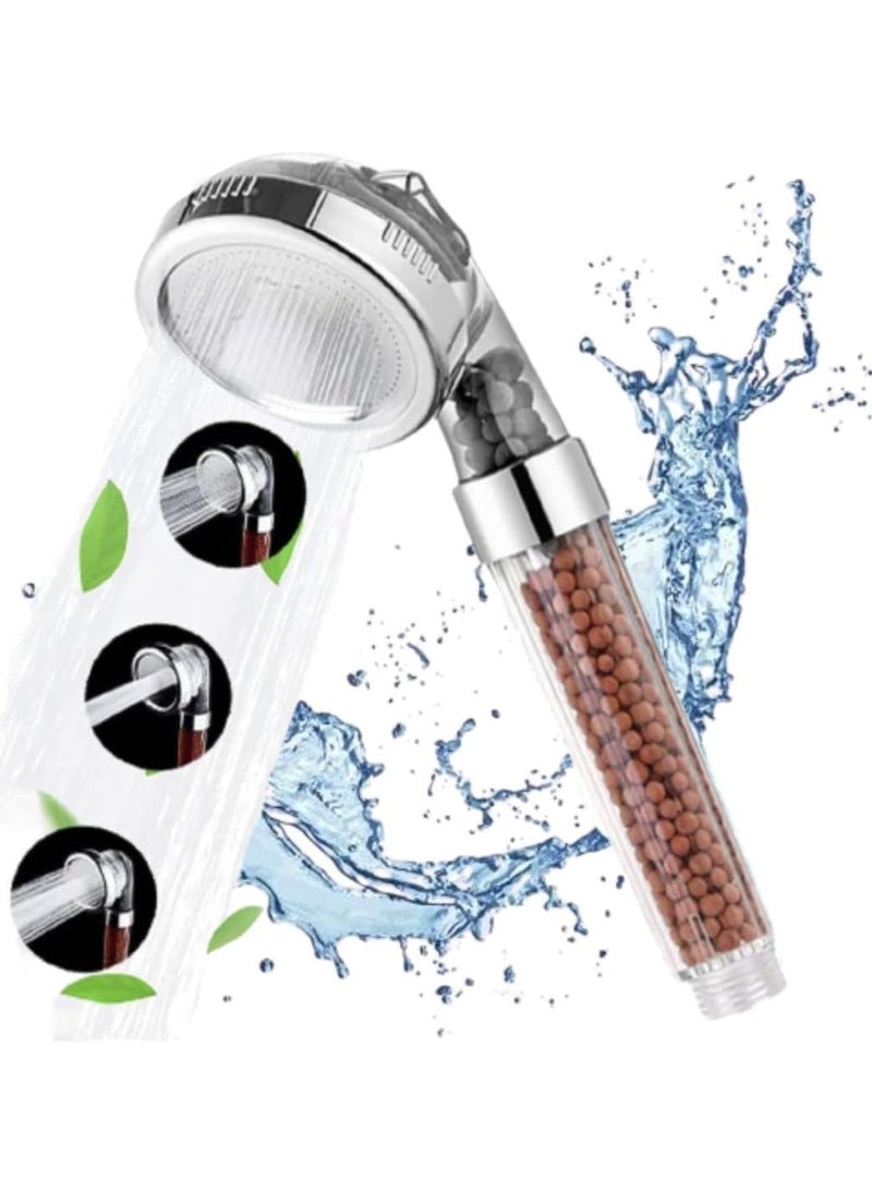 KINKA Handheld Shower Head Filtered 3 Spray Modes (2 x Filter Packets) - High Pressure Shower Filter Ionic Head - Water Shower Filter for Hair loss UAE, Removes Chlorine u0026 Fluoride u0026 Heavy M