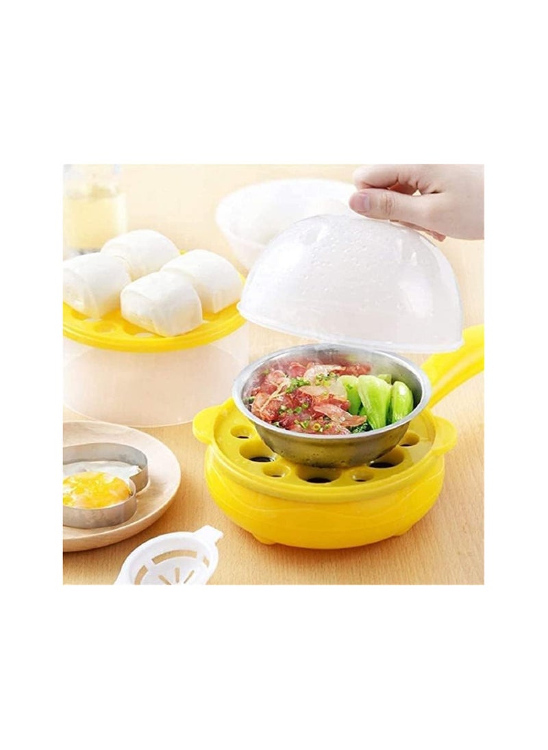 Bellemain Multifunctional 2 in 1 Electric Egg Boiling Steamer Egg Frying Pan Egg Boiler Electric Automatic Off with Egg Boiler Machine Non-Stick Electric Egg Frying Pan Nonstick Springform (Multy)