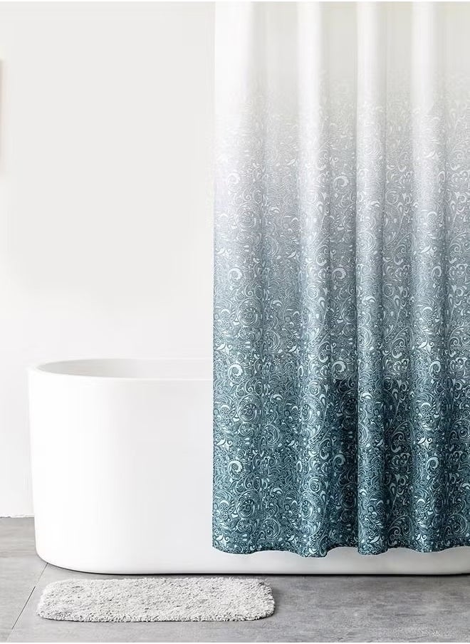 Gradient Shower Curtain for Bathroom - Decorative Roland Shower Liner - Household Printed Shower Curtain Set with Hooks - Bath Curtain 180W x 200H