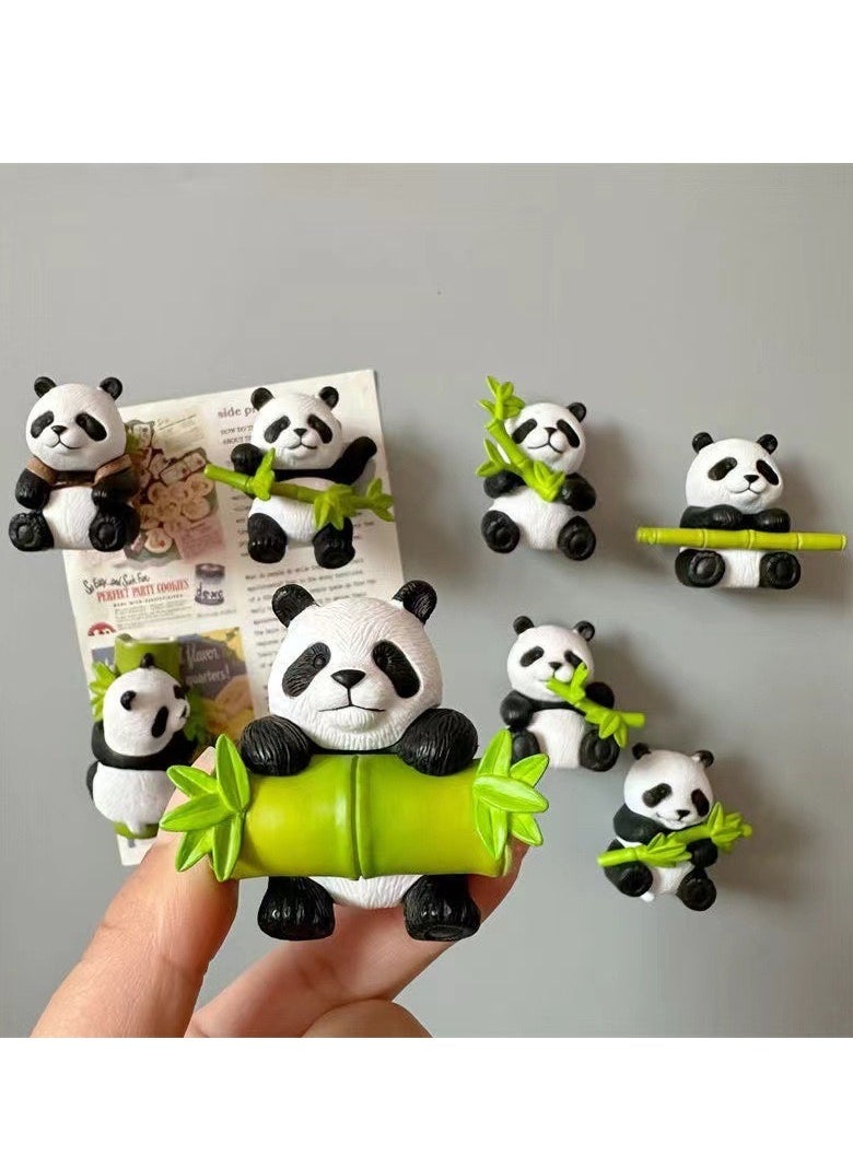 Fridge Magnets 8 Pcs Set, 3D Resin Magnets Fridge Stickers, Cute Panda Shape Magnets Home Fridge Stickers