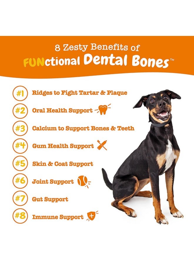 Dental Bones - Fights Tartar & Plaque - Gum, Teeth & Bone Health - Cinnamon For Dog Breath - Immune, Joint, Gut, Skin & Coat Support - Omega 3 Epa & Dha And Calcium - Large Dogs - 8 Ct…