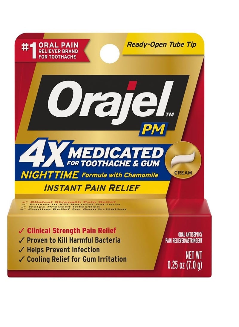 Orajel Maximum Strength Nighttime Toothache Pain Relief Cream - 0.25 Oz