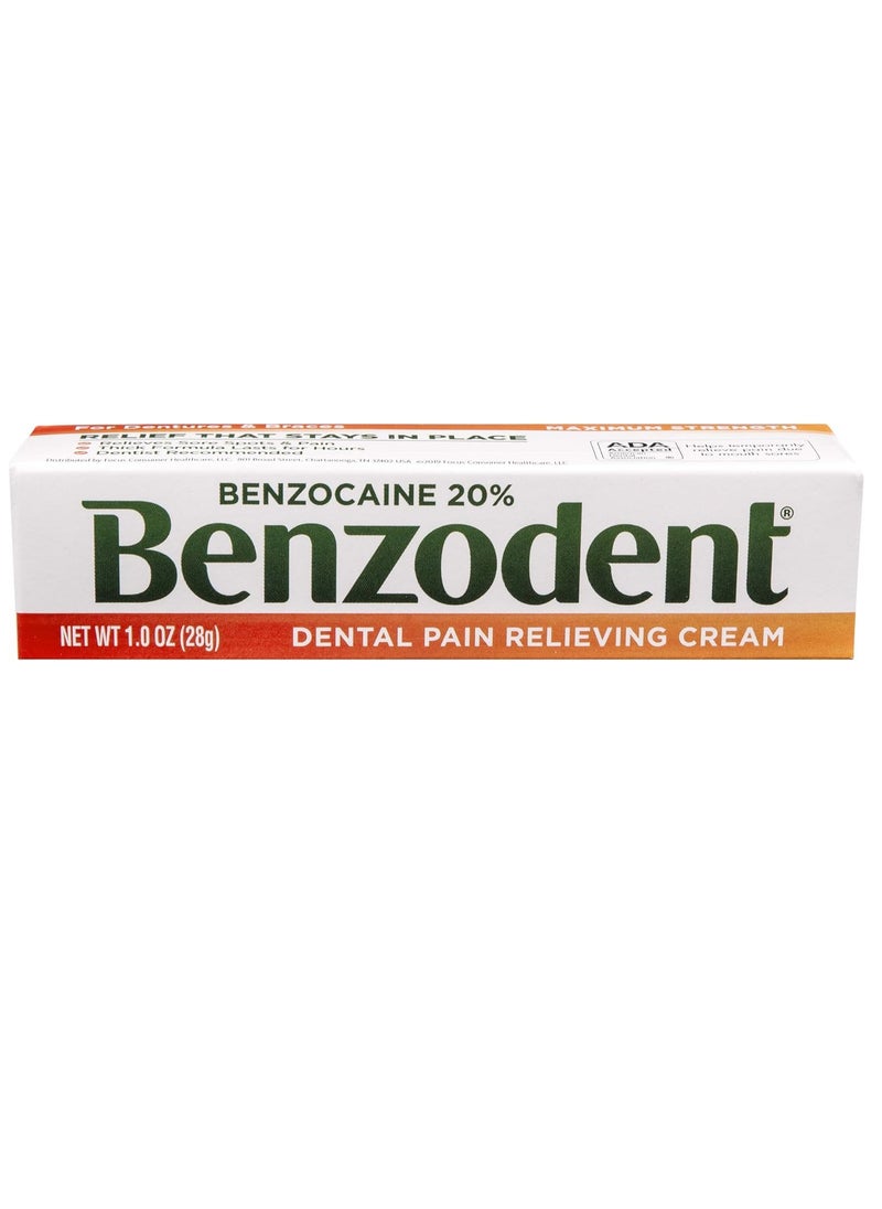 Benzodent Dental Pain Relieving Cream 0.25 Oz (3 Pack)