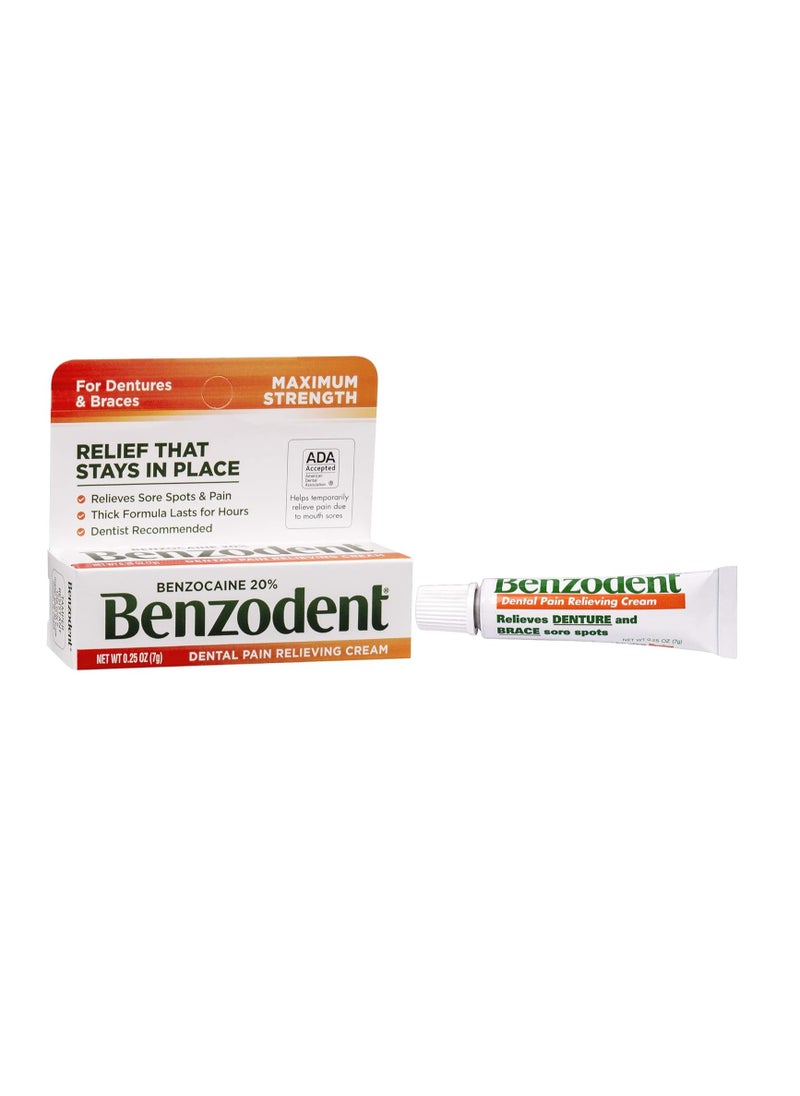 Benzodent Dental Pain Relieving Cream 0.25 Oz (3 Pack)