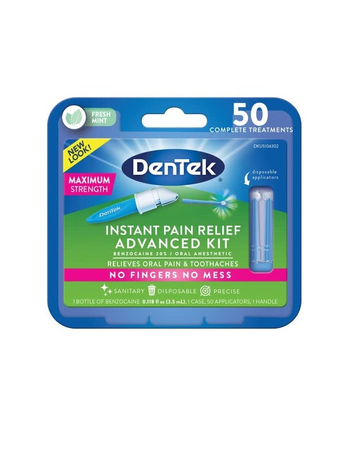 DenTek Instant Oral Pain Relief Maximum Strength Kit for Toothaches | 50-Count per pack | 2-Pack