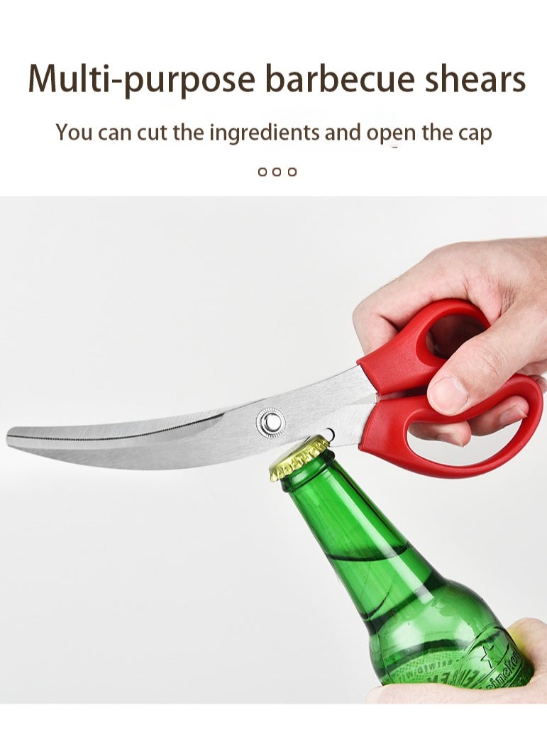 3-piece stainless steel Korean barbecue scissors clip set Chicken bone scissors food clip set barbecue clip set