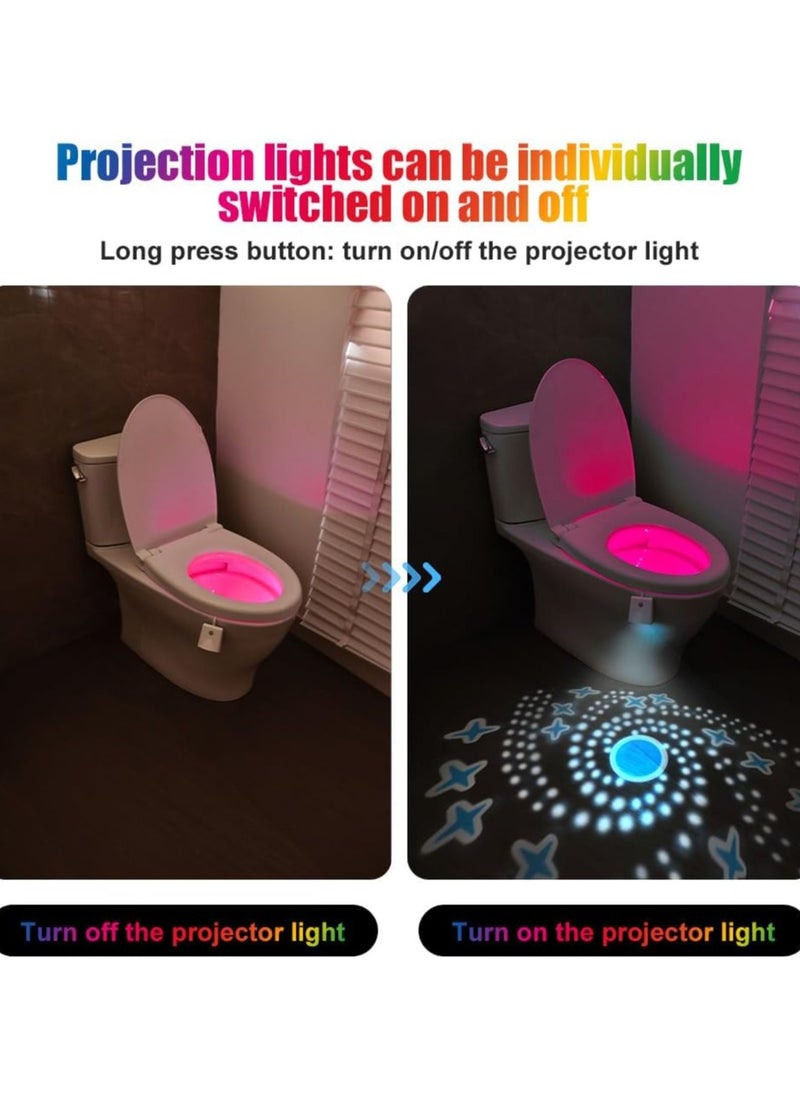 Motion Sensor Toilet Night Light, 16 Colors Body Motion Sensor Toilet Bowl Seat Lamp, USB Chargeable, Adjustable Motion Activated Toilet Night Light for Any Toilet