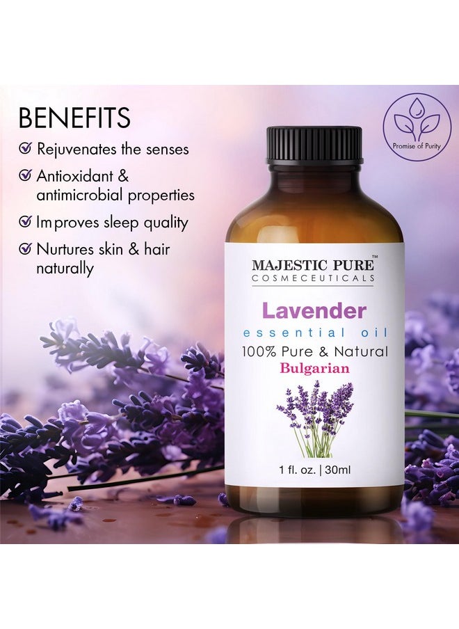 MAJESTIC PURE Lavender Essential Oil | 100% Pure and Natural | Premium Grade Essential Oils for Hair Care, Home Diffusers, Skin, Aromatherapy, Massage and Humidifiers | 1 Fl Oz