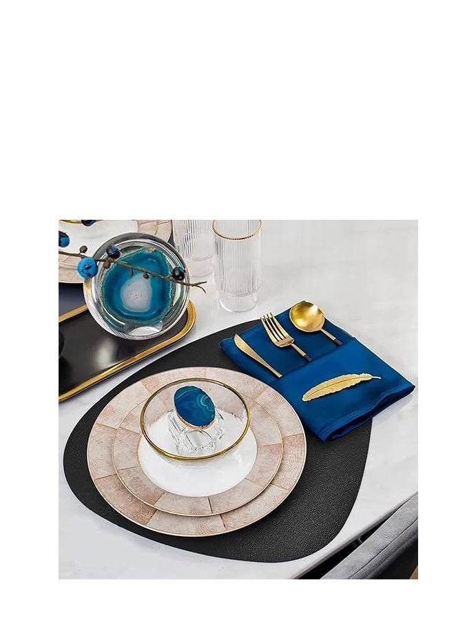 Washable Two-Sided Leather Tablemats – Stain & Heat Resistant, Non-Slip Placemats for Kitchen, Dining, Parties, Weddings, 45 x 36 CM, Durable and Stylish Protection for Your Tabletop