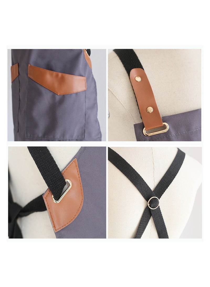 Work & Kitchen Apron With Two Pockets Dark Grey