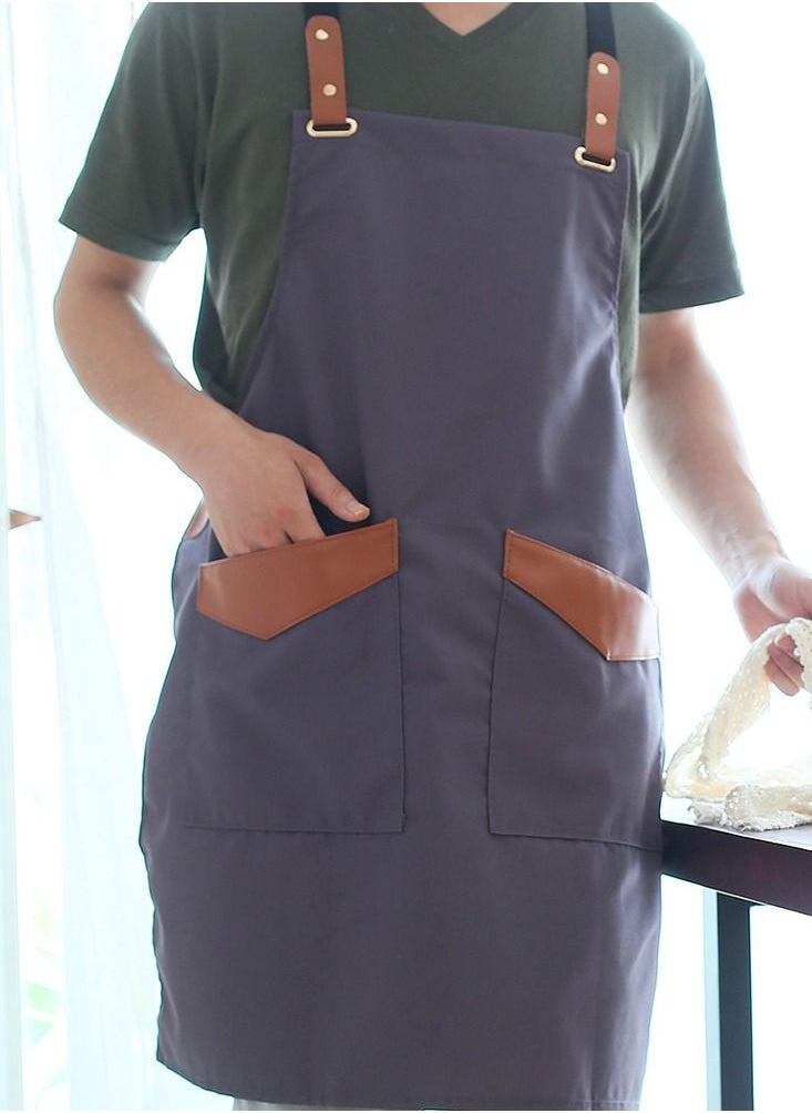 Work & Kitchen Apron With Two Pockets Dark Grey