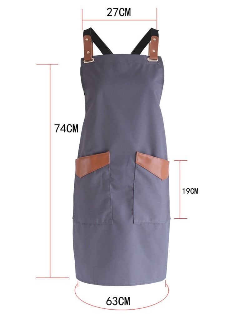 Work & Kitchen Apron With Two Pockets Dark Grey