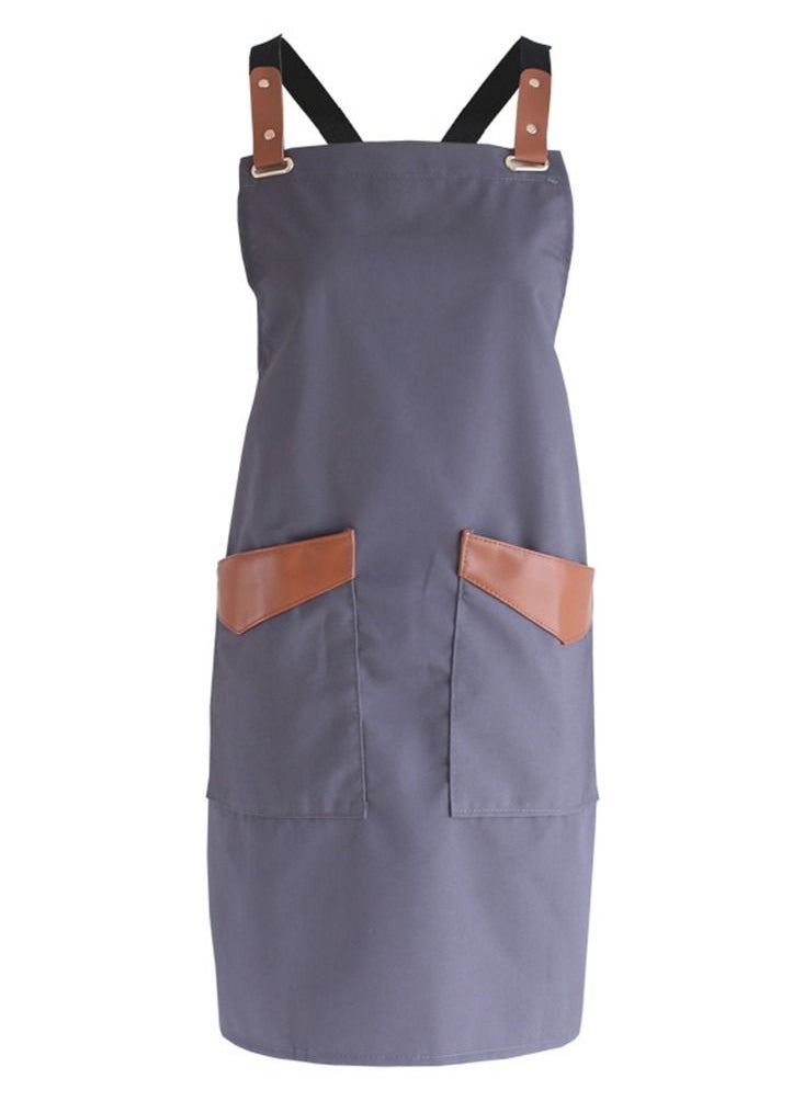 Work & Kitchen Apron With Two Pockets Dark Grey