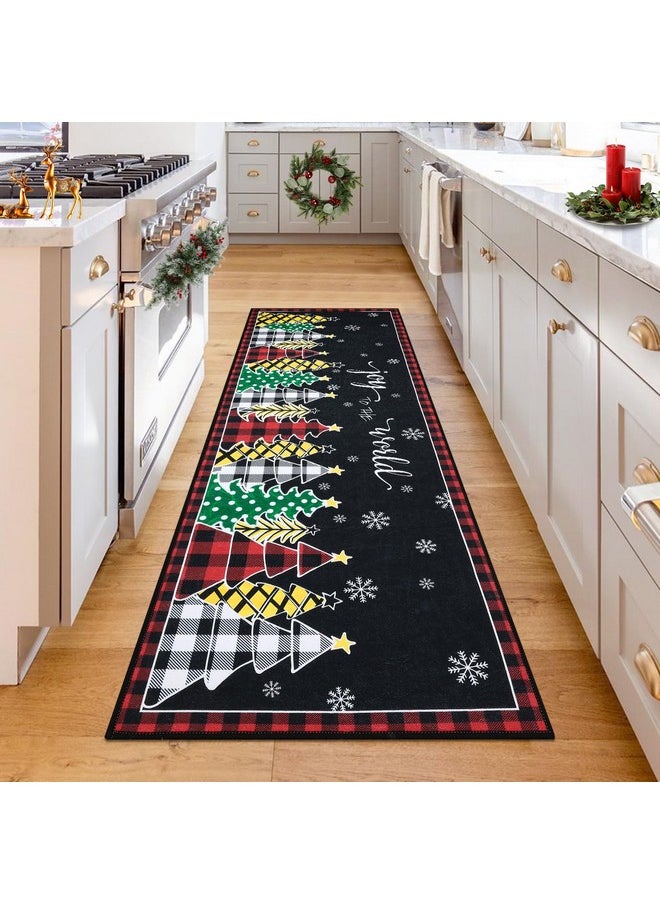 Christmas Hallway Runner Rug 2'X6' Non Slip Washable Kitchen Rug Runner Farmhouse Laundry Room Rug Christmas Entryway Rug Floor Carpet Runner For Christmas Holiday Decor