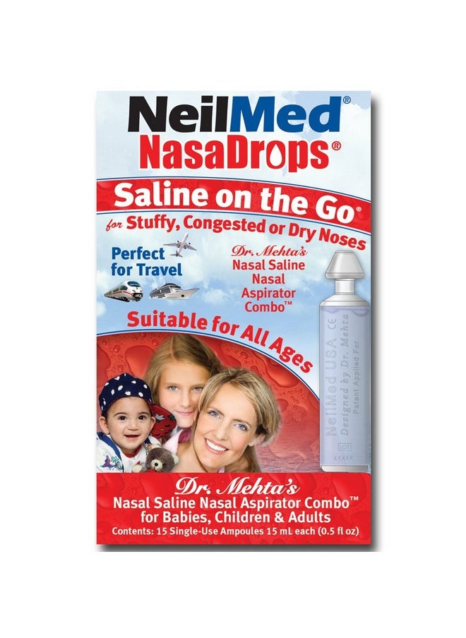 Neil Med Nasa Drops Saline Vials, 15 Single-Use Ampoules, 0.5 Fl Oz