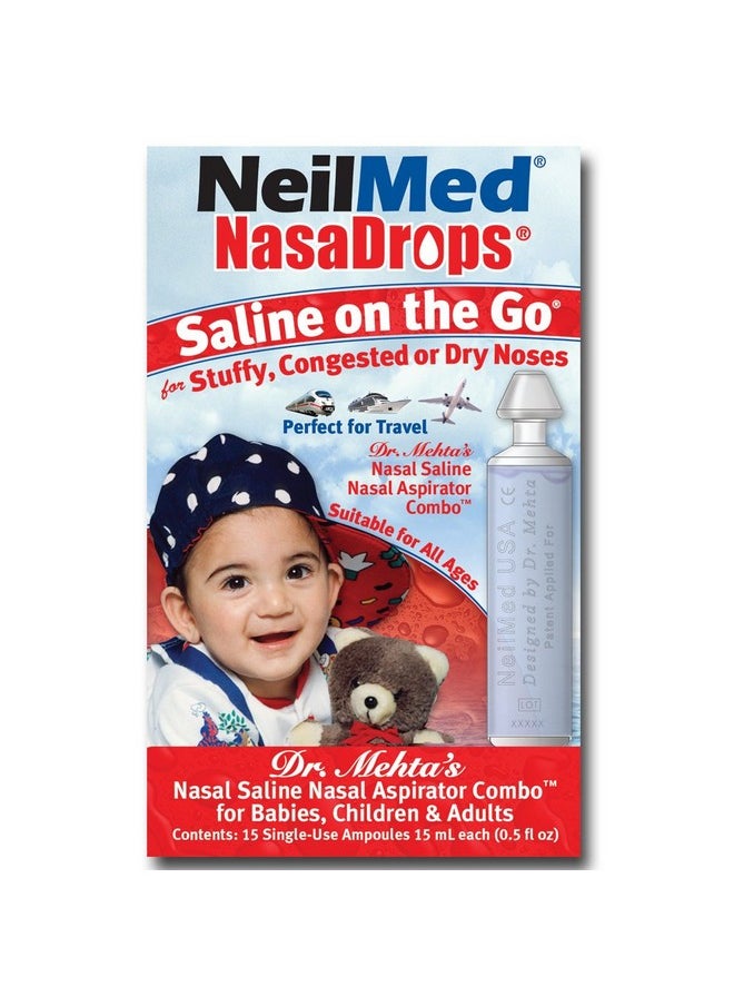 Neil Med Nasa Drops Saline Vials, 15 Single-Use Ampoules, 0.5 Fl Oz