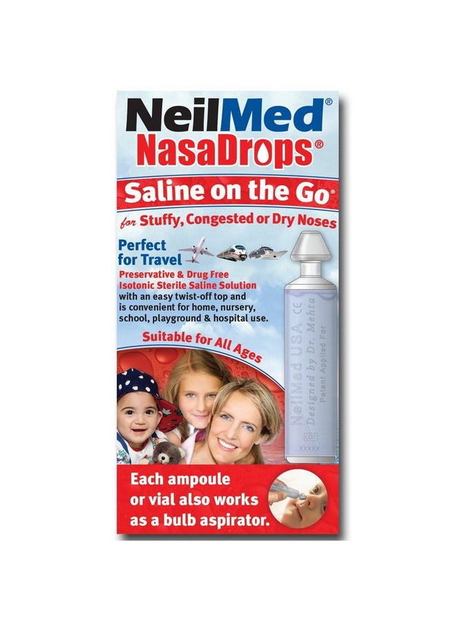 Neil Med Nasa Drops Saline Vials, 15 Single-Use Ampoules, 0.5 Fl Oz