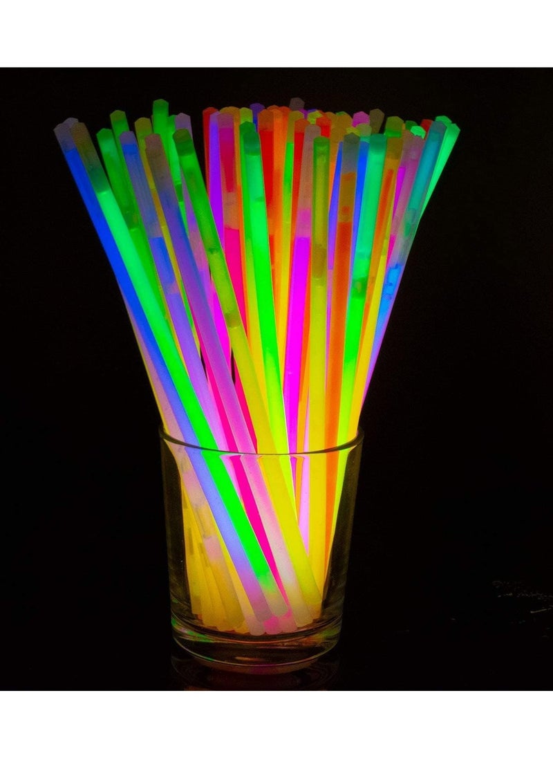 50-piece Light Up Sticks Kit For Glow Necklace Making 11.5 Inch With Super Bright Connectors Multi Color Party Favors