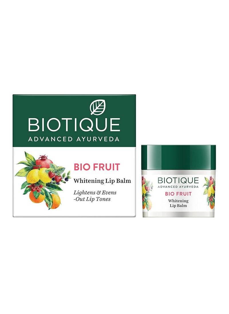 Biotique Fruit Whitening/Brightening Lip Balm | Hydrated and Nourishing Lips| Visibly Lighter Lips | Evens Out Lip Tone | De-pigmentation Balm |100% Botanical Extracts| All Skin Types | 12G