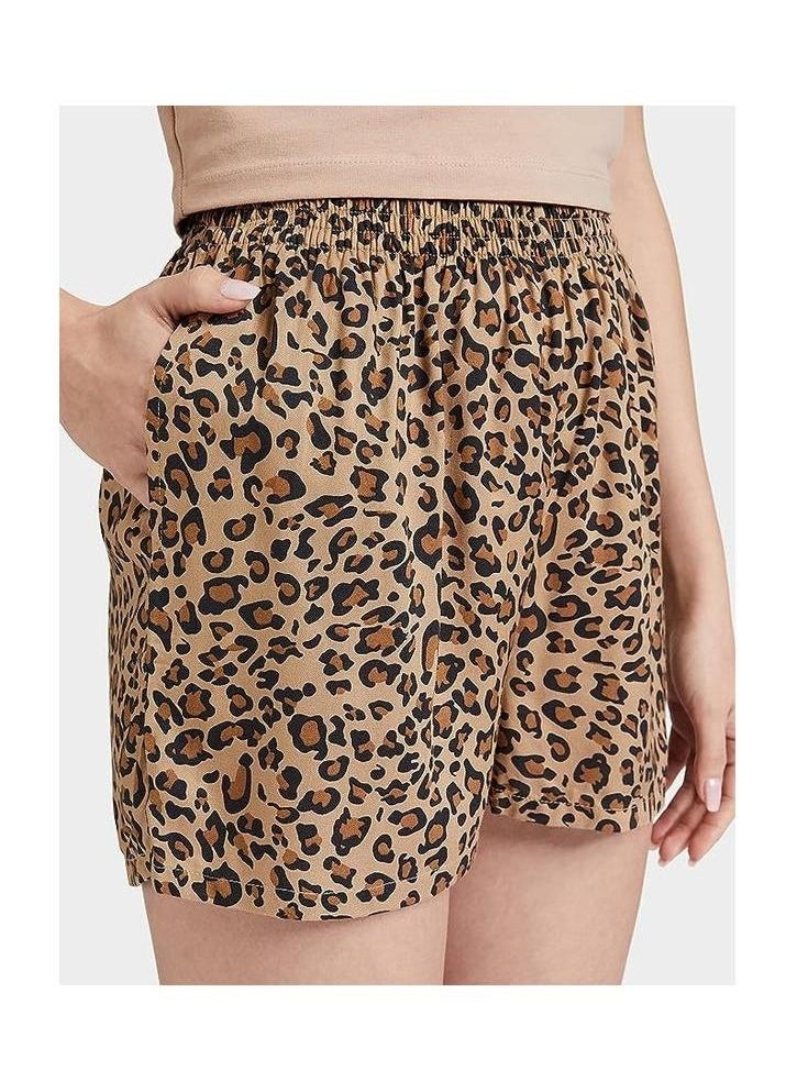 Leopard Print Women Casual Shorts