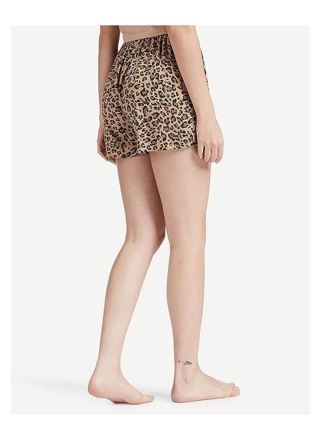 Leopard Print Women Casual Shorts