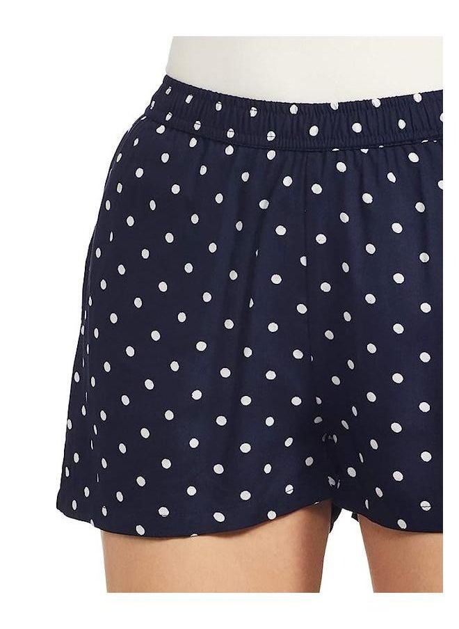 Polka Navy Women Casual Shorts