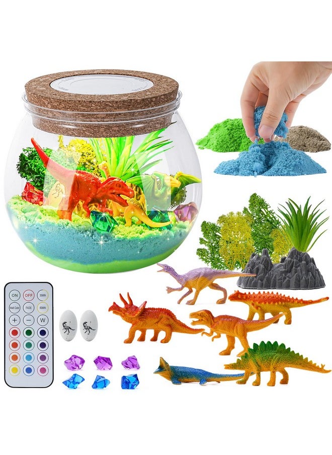 Dinosaur Light Up Terrarium Kit For Kids, Educational Diy Arts And Crafts Science Kit Activities Kits, Kids Dinosaur Toys Birthday For Boys Girls Ages 4 5 6 7 8 9 10 Year Old