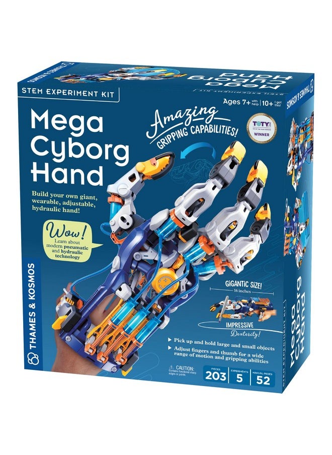 Mega Cyborg Hand Stem Experiment Kit | Build Your Own Giant Hydraulic Amazing Gripping Capabilities Adjustable For Different Sizes Learn Pneumatic Systems