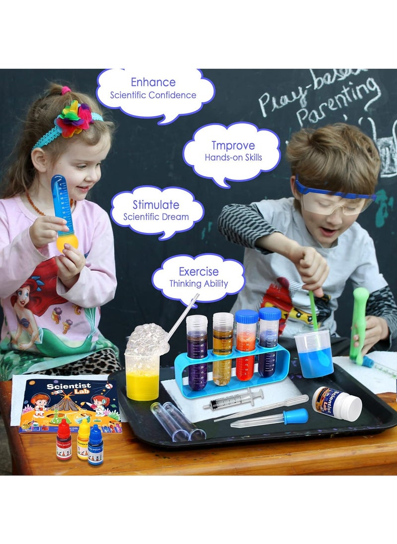 Educational Science Kit Kids Toys - 56 Science Lab Experiments, Science Kits for Kids Age 6-8-10-12, 70+ PCS DIY Stem Projects with Lab Coat Scientist Costume, Educational Toys for Kids Girls Boys