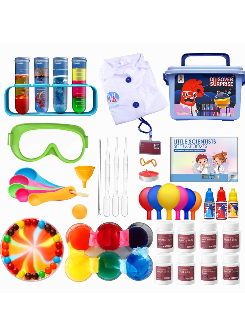 Educational Science Kit Kids Toys - 56 Science Lab Experiments, Science Kits for Kids Age 6-8-10-12, 70+ PCS DIY Stem Projects with Lab Coat Scientist Costume, Educational Toys for Kids Girls Boys