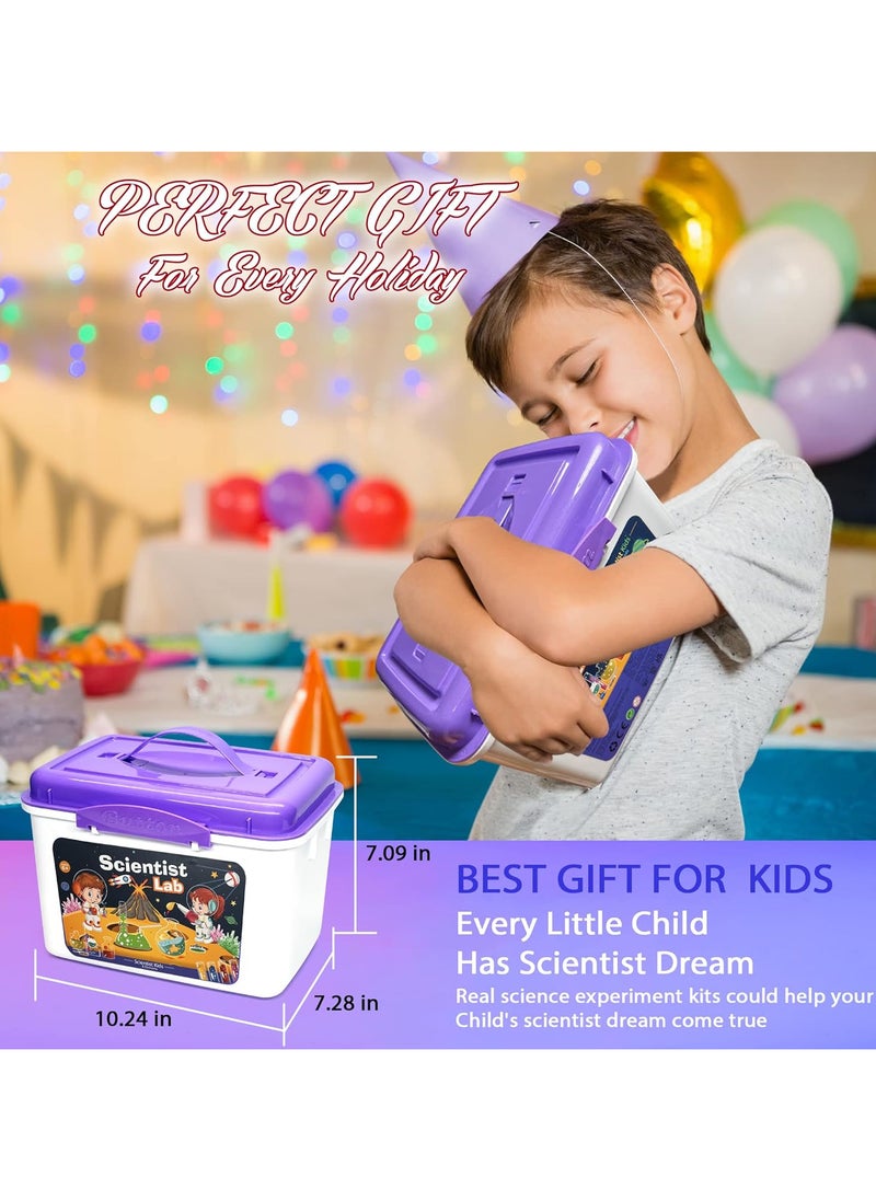 Educational Science Kit Kids Toys - 56 Science Lab Experiments, Science Kits for Kids Age 6-8-10-12, 70+ PCS DIY Stem Projects with Lab Coat Scientist Costume, Educational Toys for Kids Girls Boys