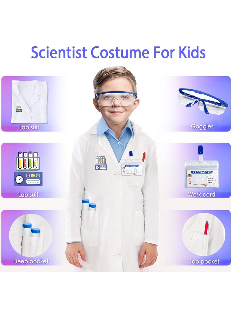 Educational Science Kit Kids Toys - 56 Science Lab Experiments, Science Kits for Kids Age 6-8-10-12, 70+ PCS DIY Stem Projects with Lab Coat Scientist Costume, Educational Toys for Kids Girls Boys